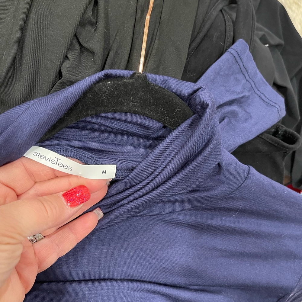 Navy Blue Turtleneck Long Sleeve‎  stevie Top - Picture 4 of 4